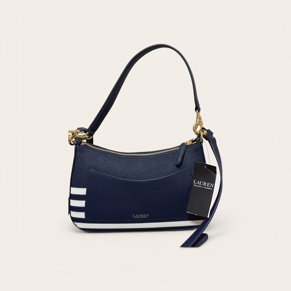 Lauren Ralph Lauren Blue and Cream Shoulder Bag - Picture 5 of 8